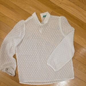 United Colors Of Benetton White Textured Blouse